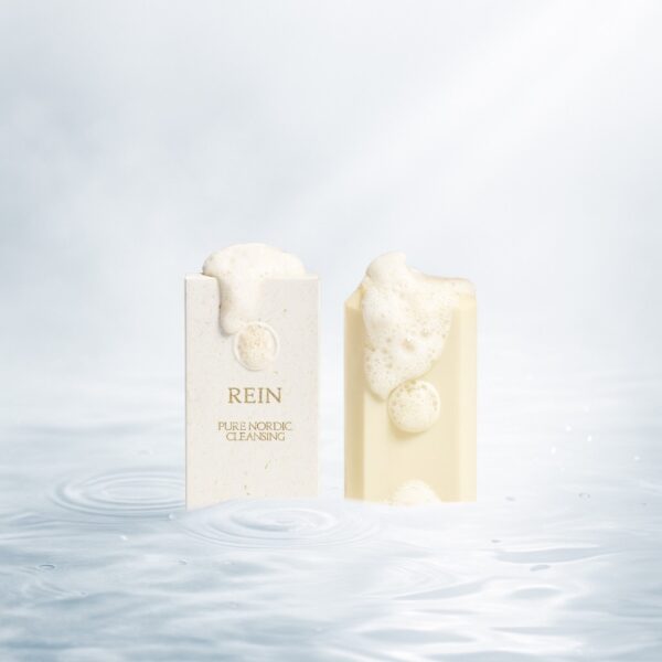 Artistic photo of Sensitiva Rein natural soap with Nordic minimalist style